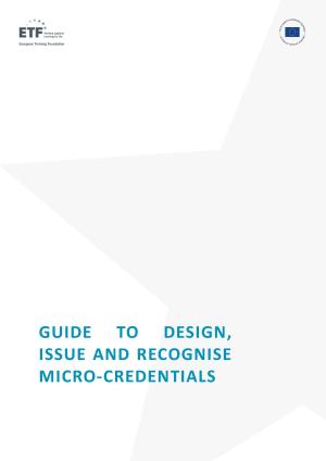 Guide to design, issue and recognise micro-credentials