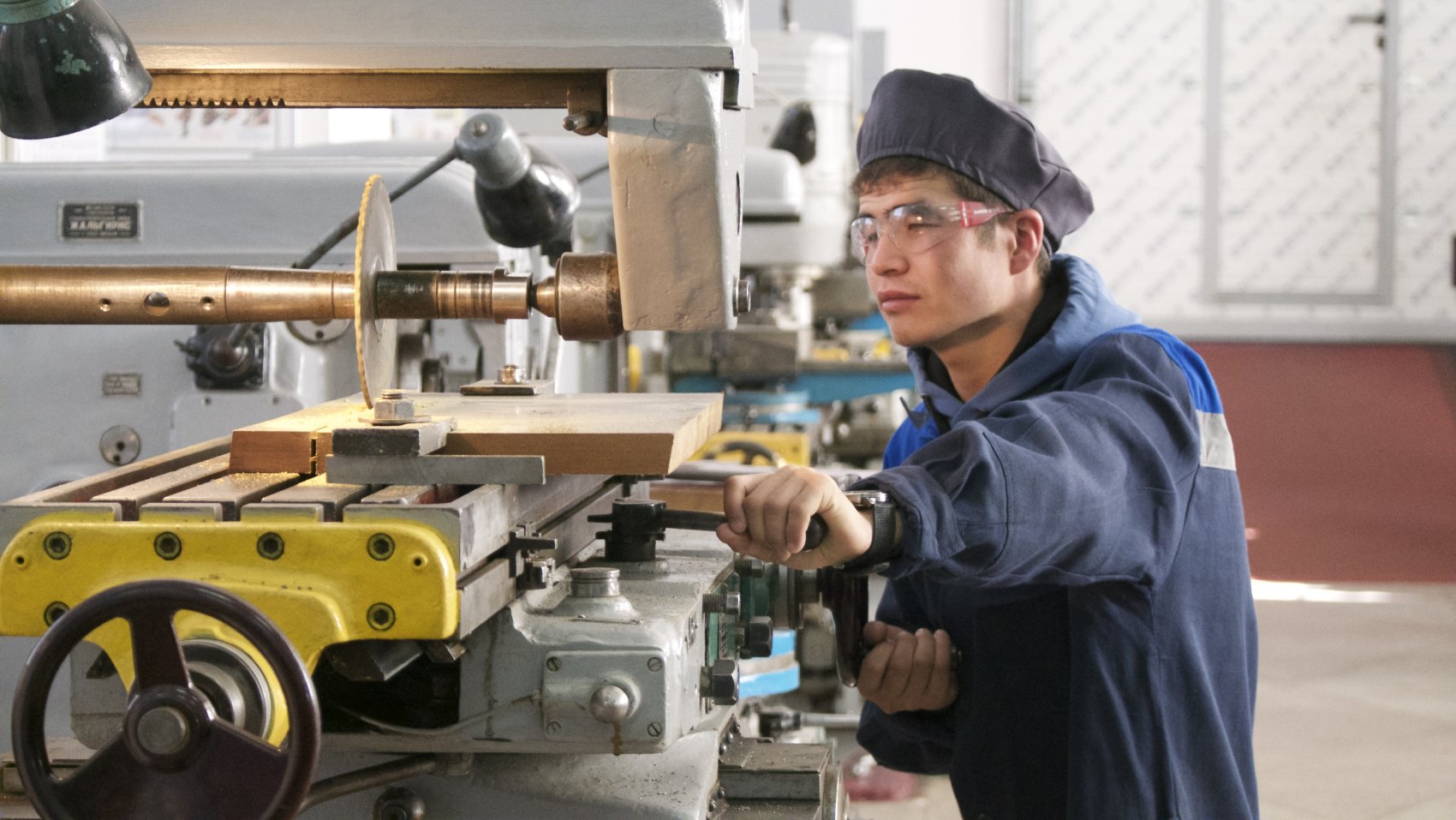 Boy in workshop in Kazakhstan